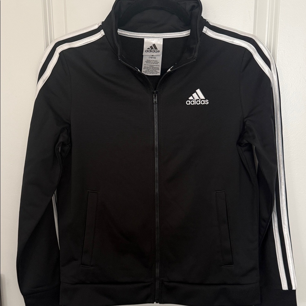 Adidas Black Jacket with White Accents